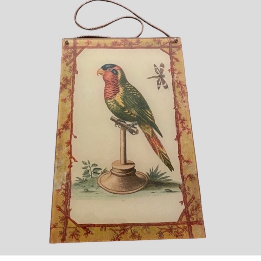 John Derian Parrot Decoupage Glass Tray